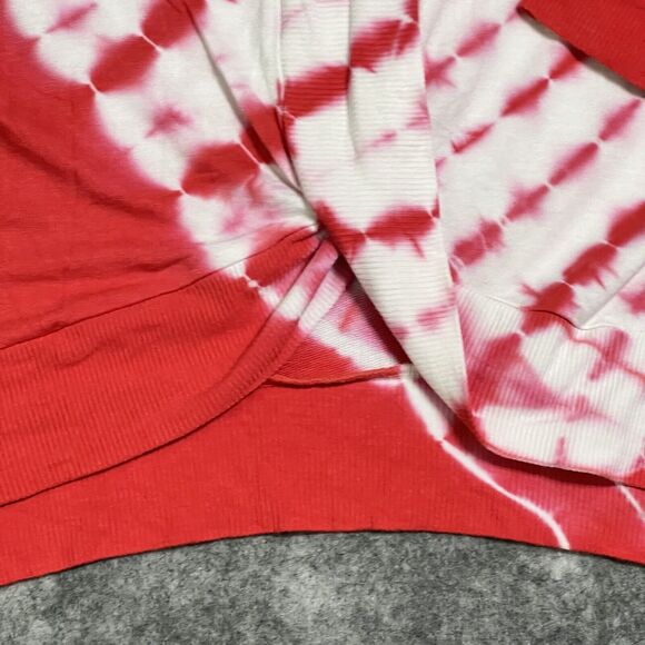 For The Republic Open Wrap Back Top Women’s XL Red Tie Dye Dolman Sleeve - Picture 12 of 16